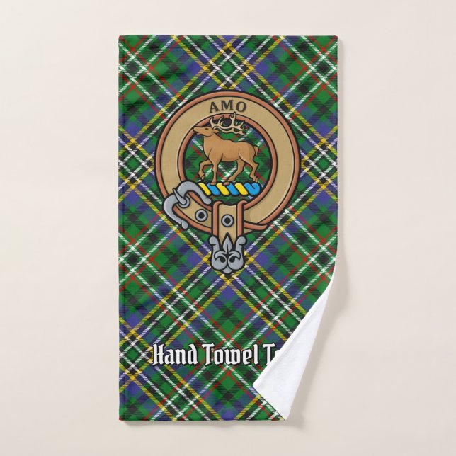 Clan Scott Crest sur Green Tartan (Serviette à main)