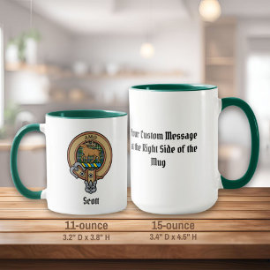 Clan Scott Crest sur Green Tartan Mug