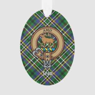 Clan Scott Crest sur l'ornement de tarte vert