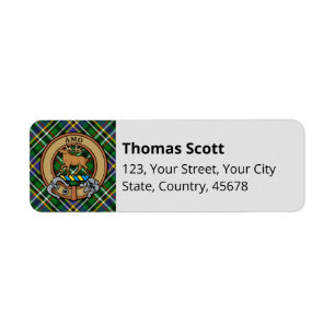 Clan Scott Green Tartan Étiquette