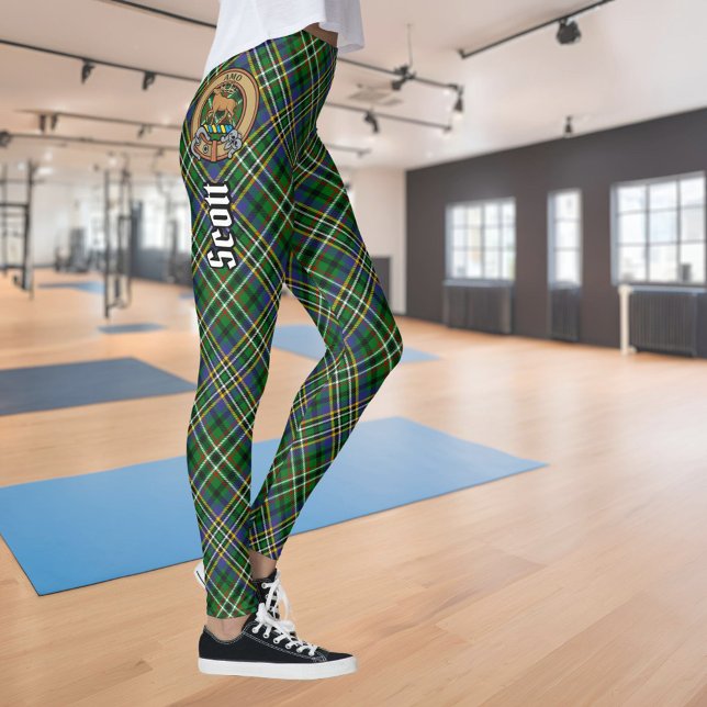 Clan Scott Green Tartan Leggings (Créateur téléchargé)