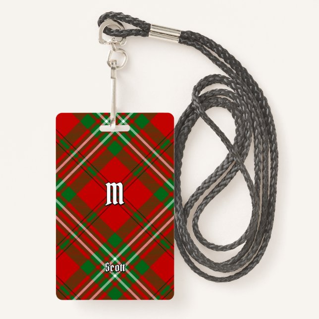 Clan Scott Red Tartan Badge (Devant avec lanière)