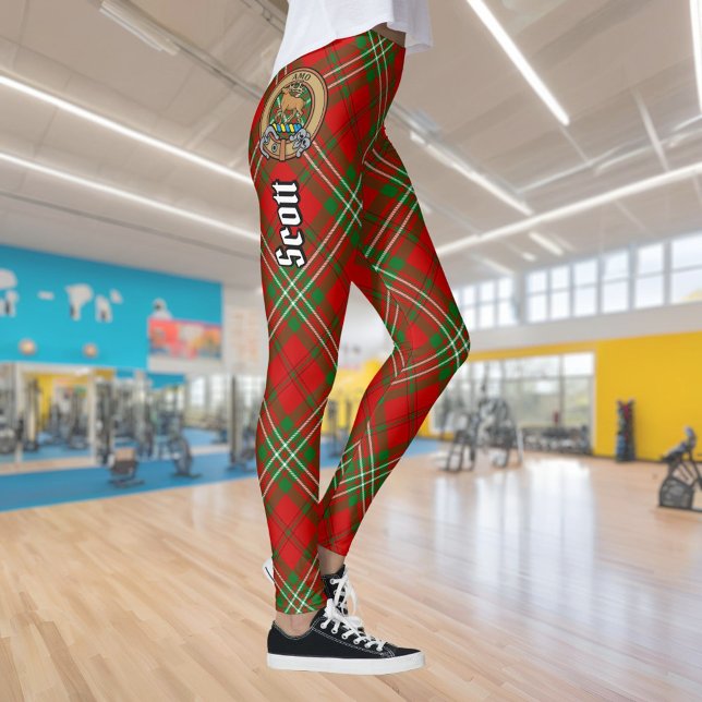 Clan Scott Red Tartan Leggings (Créateur téléchargé)