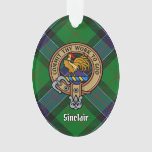 Clan Sinclair Crest sur la chasse Tartan