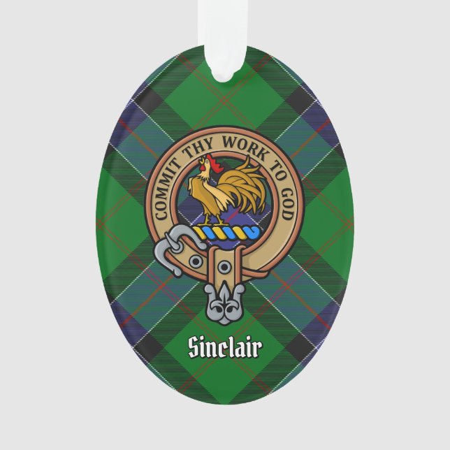 Clan Sinclair Crest sur la chasse Tartan (devant)