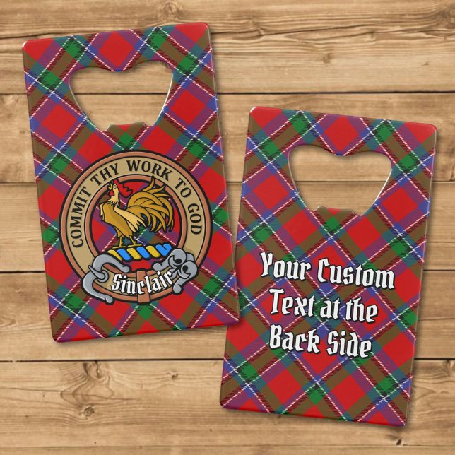 Clan Sinclair Crest sur Red Tartan (Créateur téléchargé)