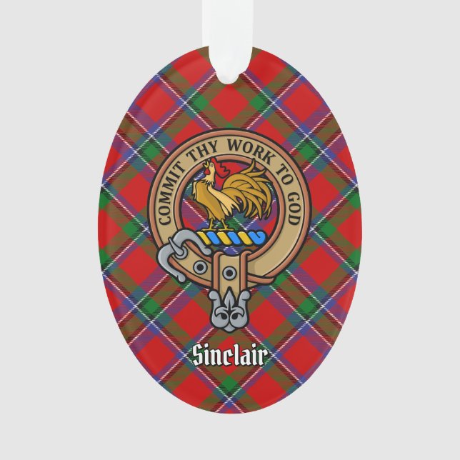 Clan Sinclair Crest sur Tartan (devant)