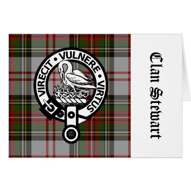 Clan Stewart Crest & Tartan (Devant horizontal)