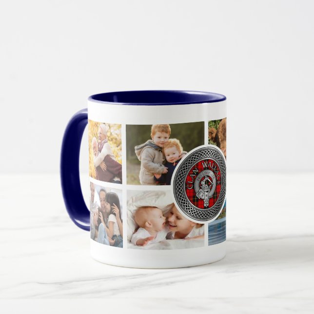 Clan Wallace Mug de famille personnalisée (Devant gauche)