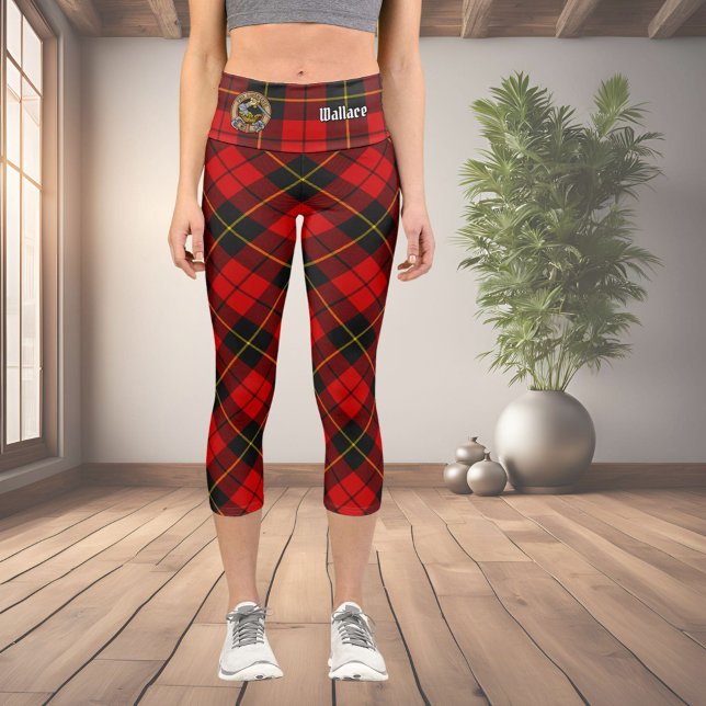 Clan Wallace Tartan Capri Leggings (Créateur téléchargé)