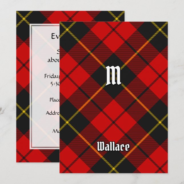 Clan Wallace Tartan Invitation (Devant / Derrière)