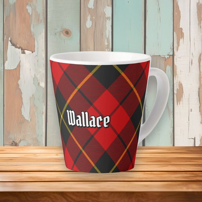 Clan Wallace Tartan Latte Mug (Créateur téléchargé)