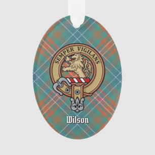 Clan Wilson Crest au-dessus de Tartan antique