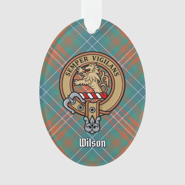 Clan Wilson Crest au-dessus de Tartan antique (devant)