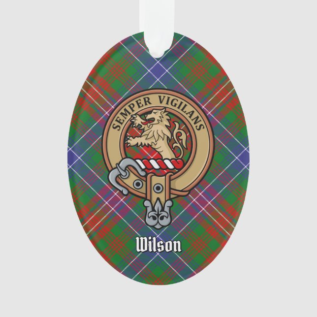 Clan Wilson Crest sur Tartan moderne (devant)