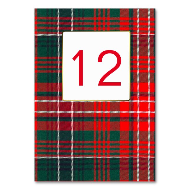 Clan Wilson Mariage Plaid Numéro de table (Par défaut)