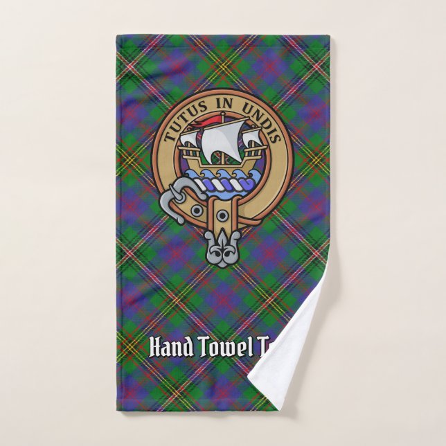 Clan Wood Crest sur Tartan (Serviette à main)