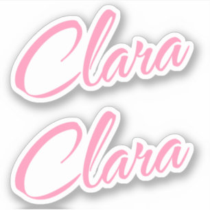 Clara Nom décoratif en rose x2 Sticker