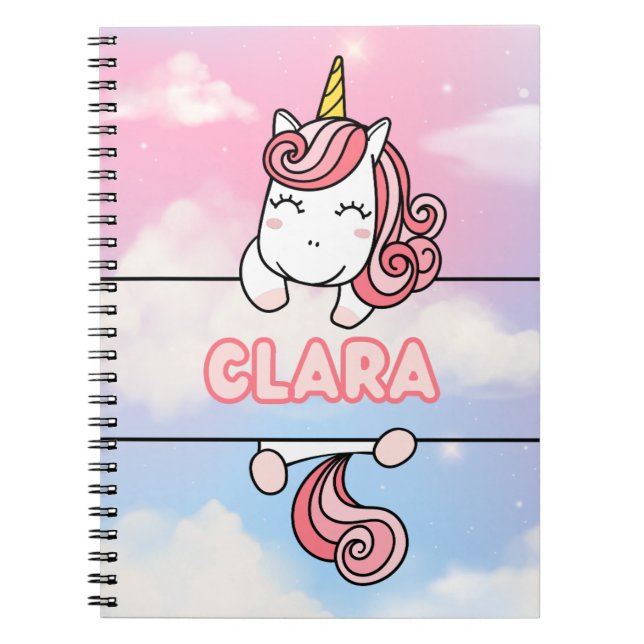 Clara Unicorn Girlie Carnet personnalisé (Devant)