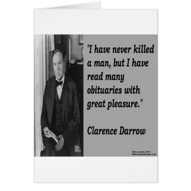Clarence Darrow & Citation nécrologique (Devant)