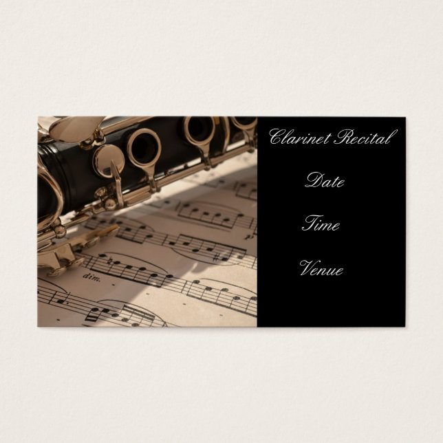 Clarinet Considérant mini Invitation (Devant)