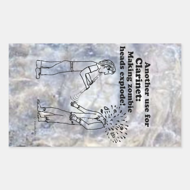 Clarinet fait exploser un autocollant rectangulair (Devant)