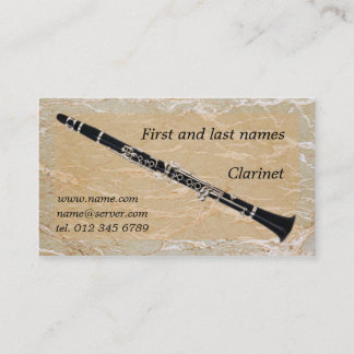 Clarinette sur le carte de visite de marbre