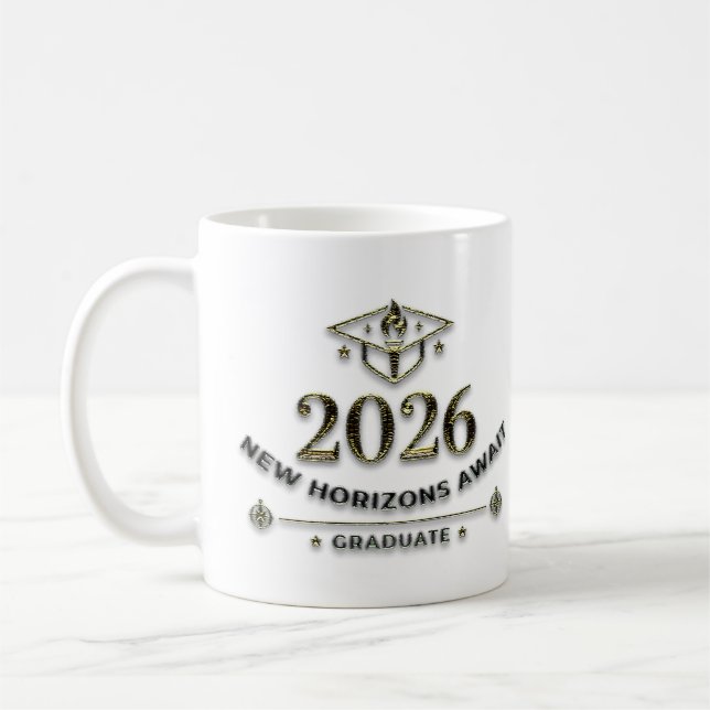 Class 2026 Gold Shield Graduation Mug / Taza 2026 (Gauche)