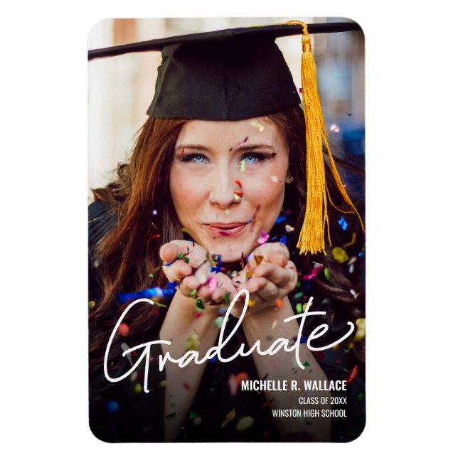 Class of 2021 Modern Graduate Announcement Magnet (Vertical)