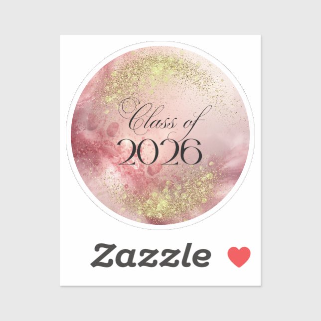 Class of 2026 - Custom Cut Vinyl Sticker (Pink) (Feuille)