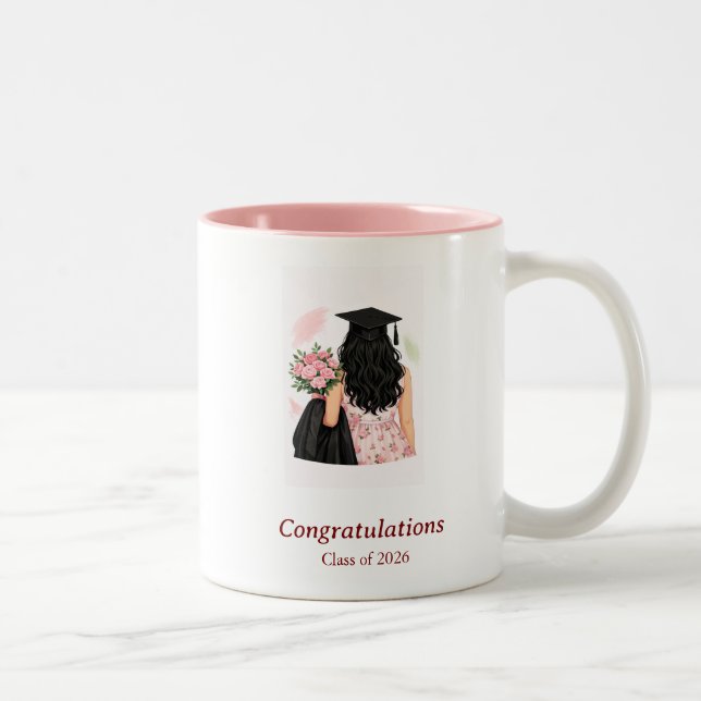 Class of 2026 Floral Graduation Mug – Elegant Keep (Droit)
