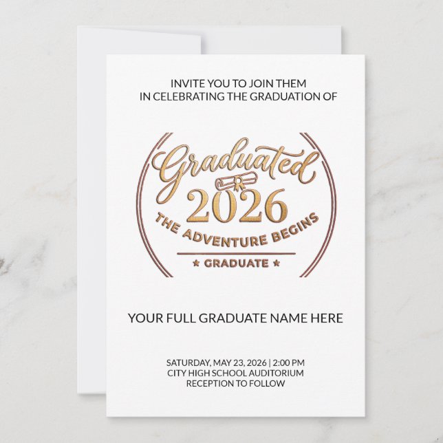Class of 2026 Gold Invitation | Invitación Oro (Devant)
