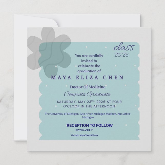 Class of 2026 Graduation Party Invitation | Modern (Devant)