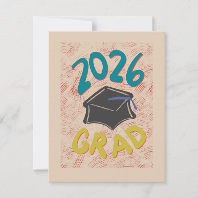 Class of 2026 Grunge Style Graduation Announcement (Devant)