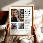 Class of 2026 Photo Collage Memory Poster<br><div class="desc">Showcase favorite school memories with this Class of 2026 photo collage memory poster,  featuring multiple photos and space for accomplishments,  activities,  and future plans. A meaningful graduation keepsake for senior parties,  grad celebrations,  or display at the graduation event.

Explore the collection for more matching graduation designs.</div>