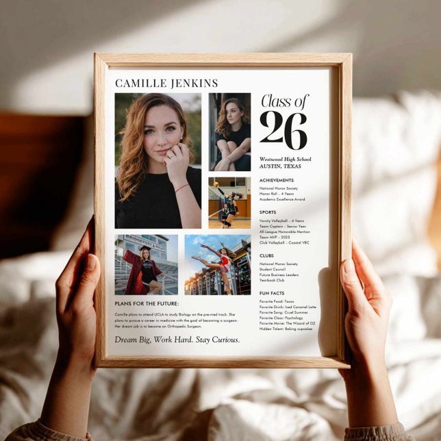 Class of 2026 Photo Collage Memory Poster (Class of 2026 Graduation Photo Collage Poster)