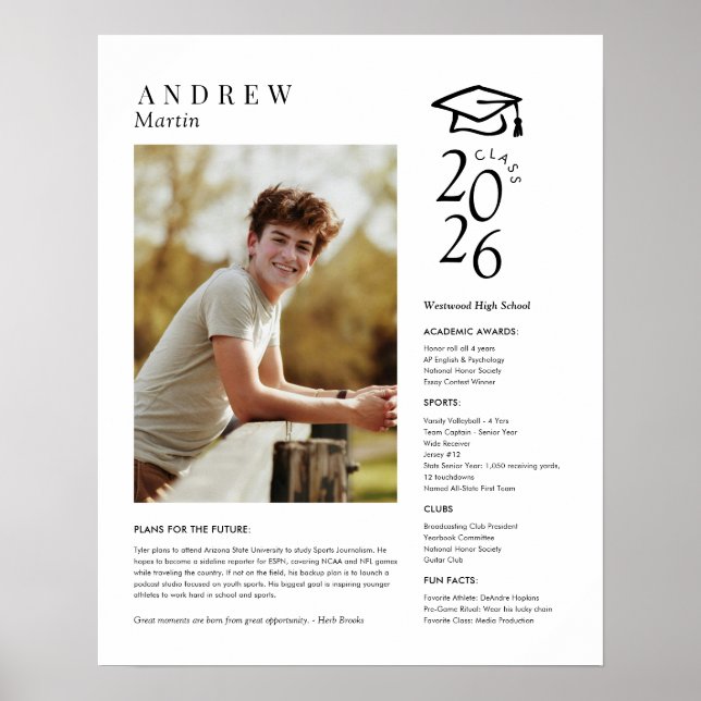 Class of 2026 Photo Graduation Poster (Devant)