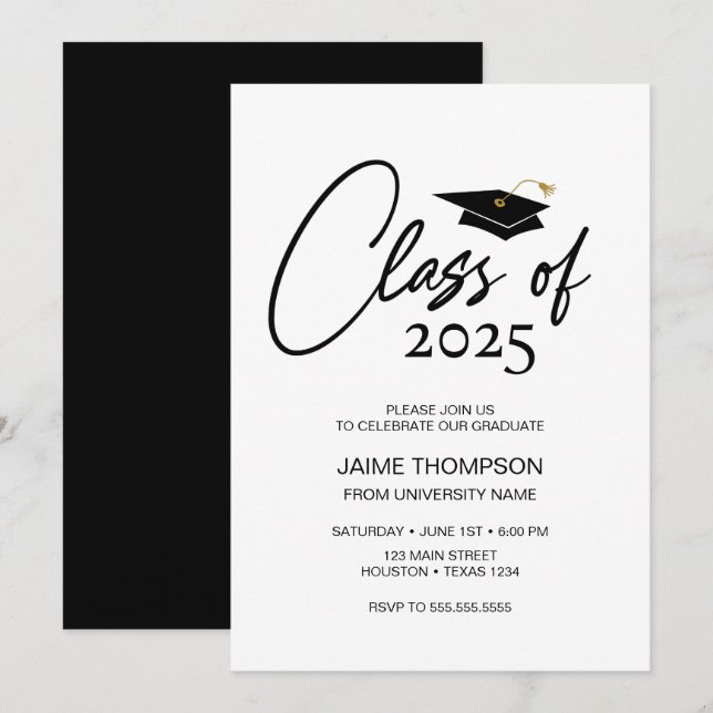 Class of Modern Graduation Invitation (Devant / Derrière)