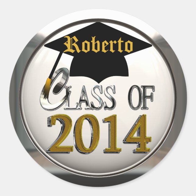 Classe Argent Et Or Des Stickers Graduation 2014 (Devant)