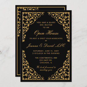 classe Black Gold Corporate party Invitation