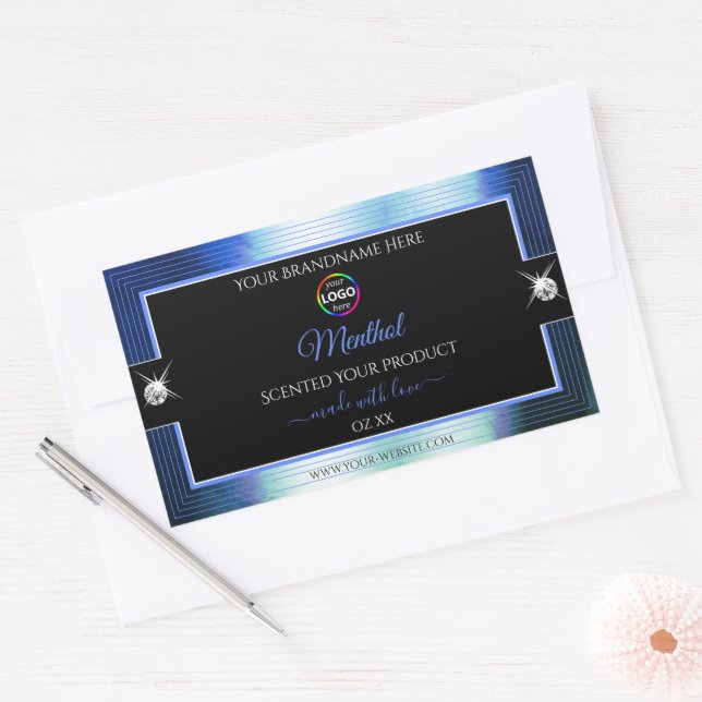 Classe Black Shiny Royal Blue Logo Étiquette de pr (Enveloppe)