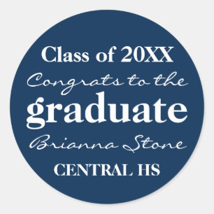 Classe Bleu et Blanc de Sticker Graduation 2018