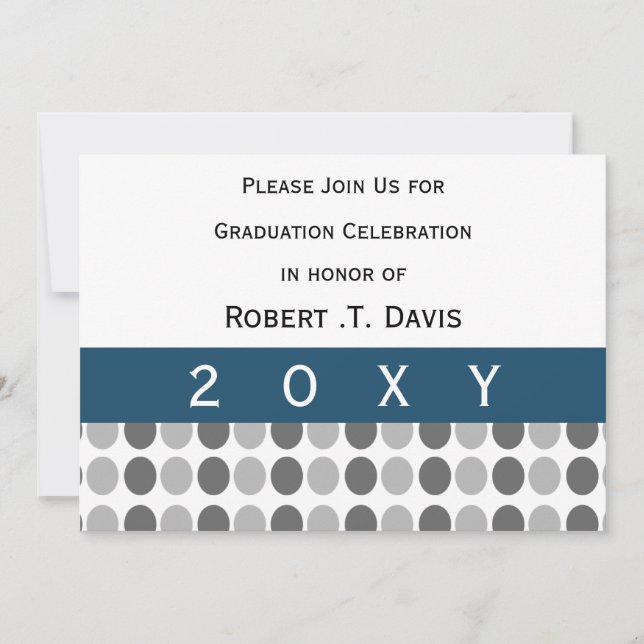 classe bleue Graduation party Invitation (Devant)
