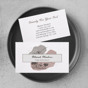 Classé Boho Linen Look Carte de visite méditatif