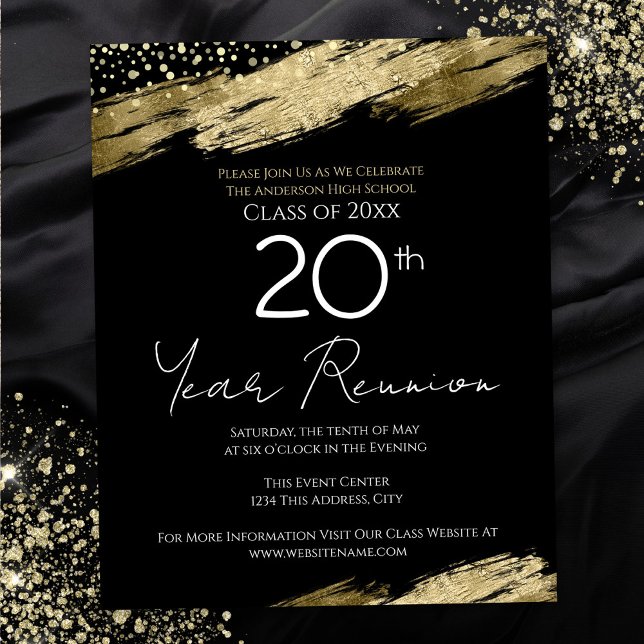 Classe Budget Réunion Gold Black Invitation (Créateur téléchargé)