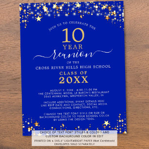 Classe Budget Réunion Royal Blue Gold Invitation