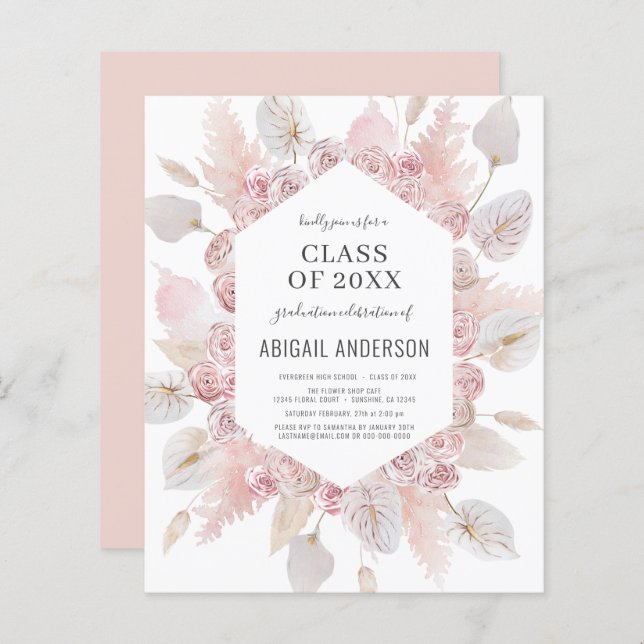 Classe budgétaire de 2023 Boho Grad Party Invitati (Devant / Derrière)