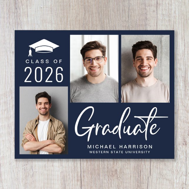 Classe budgétaire de 2025 Faire-part d'obtention d (Budget Blue Photo Graduation Announcement)