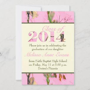 Classe Camo Rose de 2014 Graduation Invitation