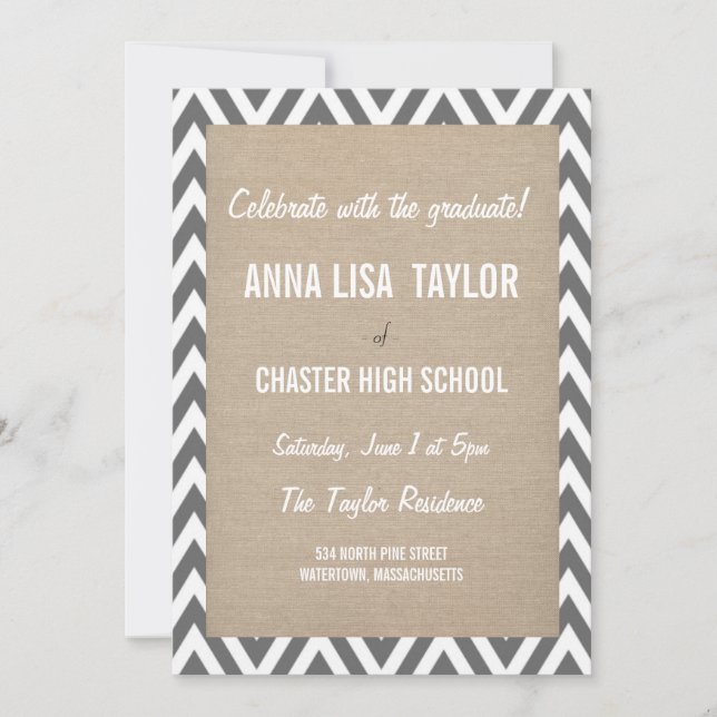 Classe Chevron de 2015 Graduation 2015 Invitation (Devant)